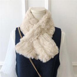 Scarves Neck Protect Collar Scarf Fake Fur Solid Colour Winter Thicken Plush Autumn