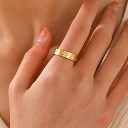 Cluster Rings 20pcs/lot Stainless Steel Gold Silver Colour Moon Star Open Adjustable Ring For Women Men Fashion Jewellery Gift Wholesale