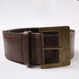 Belts Round Disc Vintage Y2K Metal Buckle Hollow Belt Exaggerated Western Style Wide For Women