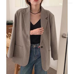 Women's Suits Clothland Women Elegant Solid Formal Blazer Long Sleeve One Button Jacket Office Wear Fashion Coat CA886