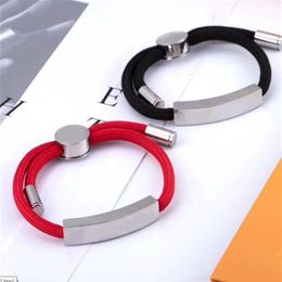 2020 new European and American fashion knitting classic lovers bracelet titanium steel letters silver accessories whole with 194D
