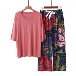 Women's Sleepwear Spring And Summer Female Comfortable Cotton Silk Suit Woman's Loose Large Size Pajamas Ladies' Short Sleeve Homewear