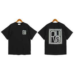 2024men's T-shirts Rhude Printed Short Sleeve American Street Fashion Youth Couple T-shirt00