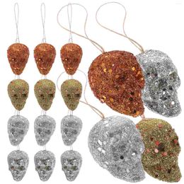 Decorative Figurines 16pcs Head Hanging Pendant Halloween Horror Ornament Mirror Crafts Decoration