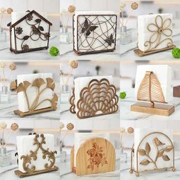 Decorative Objects Figurines Creative Retro Tissue Holder Do Old Wrought Iron Kitchen Storage Rack Restaurant Desktop Vertical Cafe Napkin Rack. 230928