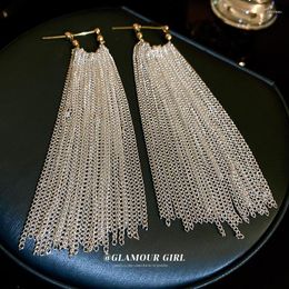 Dangle Earrings ROPUHOV 2023 S925 Silver Needle Chain Long Tassel Exaggerated For Women Waterfall Temperament High Sense Earrings.