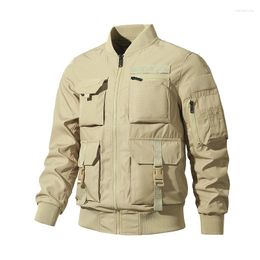 Men's Jackets Jacket Bomber Business Casual Street Wear Coat Multi Pocket Spring And Autumn Fashion