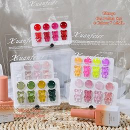 Nail Polish Glenys 4PCS gel Polishing nail polish Set Mixed Color Macaron Shining gel UV LED Semi permanent Jelly Color gel Salon Wholesale 230928