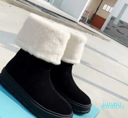 shoes leather thick bottom Suede designer shoe platform Cold resistance and warmth retention