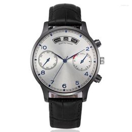 Wristwatches MIGEER Watches Fashion Men Military Sports Leather Band Quartz Wristwatch Mannen Horloge Reloj Hombre