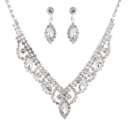 Necklace Earrings Set Sparkling Earring Hypo-allergenic Dazzling Accessories Kit Gifts For Women And Bridesmaids Girls