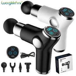 Full Body Massager Massage Gun 32 Speed Deep Tissue Percussion Muscle Massager Fascial Gun For Pain Relief Body And Neck Vibrator Fitness 230928