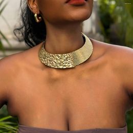 Choker Asymmetric Big Spliced Chunky Metal Necklace For Women Trendy Exaggerated Large Collar 2023 Fashion African Jewellery Gifts