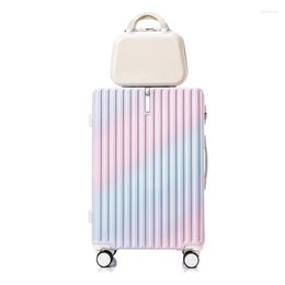 Suitcases Fashion Luggage Trendy Small Fresh Gradient Color Suitcase Set Box Female Student South Password Travel