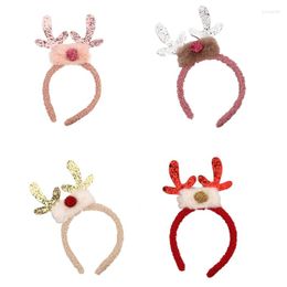 Party Supplies 2023 Colourful Deer Horns Headbands Xmas Antler Hairband Reindeer Plush Headband Halloween Christmas Year Hair