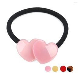 Hair Clips Heart Elastic Rope Ties For Women Girls Fine Cellulose Acetate Accessory Ornament Jewellery - Holder