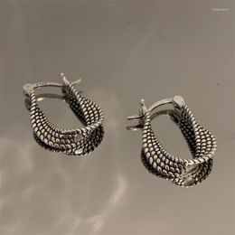 Hoop Earrings Fashion Creative Retro Vintage Geometric Handmade Silver For Women Fashion-forward Party Jewellery Punk