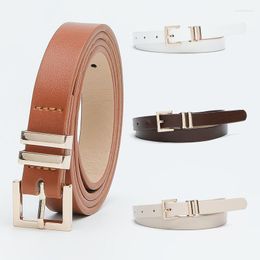 Belts Women Alloy Needle Buckle Belt Fashion PU Leather Simple Waistband Fancy Vintage Luxury Designer For Jeans Dress