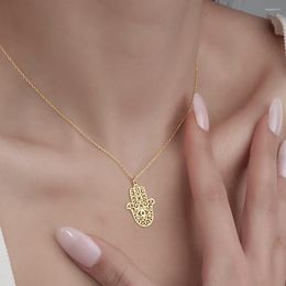 Pendant Necklaces Unique Ladies Necklace Gold Colour Stainless Steel Luxury Jewellery Trendy Niche Exquisite Wedding Party Gift