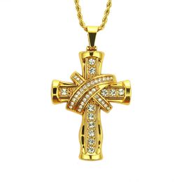 HipHop crucifix Real lab grown diamonds 10k solid Gold Pendant Jewelry fine jewelry pendant