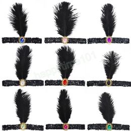 Shiny Sequins Feather Headbands Elastic Hair Band Carnival Festival Party Dance Performance Women Headwear Costume Accessories