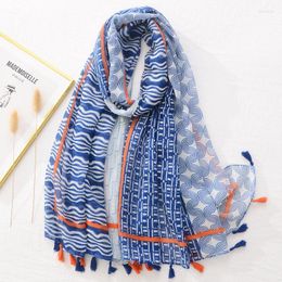 Scarves 2023 Silk Spring And Summer Style Long Gauze Kerchief Scarf Cotton Linen Thin High Quality Women Fashion