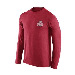 College Ohio State Buckeyes t-shirt custom men college football jerseys red Grey crew neck long sleeves t shirt adult size printed shirts