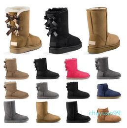 Luxury Fashion Women Designer Boots Shoes Chestnut Midnight Navy Black Grey Pink Platform Fur Leather Ankle Boot Outdoor Snow