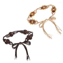 Belts Womens Girls Braided Knotted Waist Belt Skinny Bohemian Rope Chain Tassels For Dress Skirt Decorative Waistband