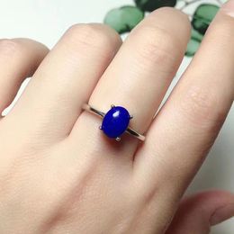 Cluster Rings CoLife Jewelry Simple 925 Silver Gemstone Ring 6 8mm 1ct Natural Lapis Sterling For Daily Wear