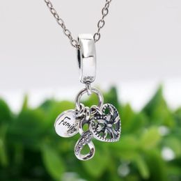 Loose Gemstones Original 925 Sterling Silver Bead Infinity Love Family Tree Dangle Charm Fit Bracelet DIY Women Jewelry Dropship