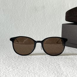 Sunglasses Acetate Black And Brown Dual Colour Frame Round For Man Fashion Retro Lens Sun Glass UV400