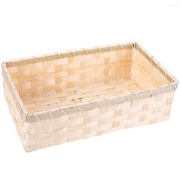 Dinnerware Sets Bamboo Storage Basket Wooden Party Supply Packing Container Weaving Woven