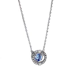 Halskette Swarovski Designer Luxus Mode Damen Halskette Tanz Herz leuchtende Kristallfarbe Halskette Geschenke für Frauen