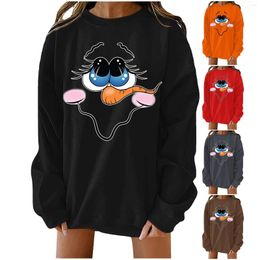 Women's Hoodies Sweater Christmas 2023 Women Oversize Shirt Long Sleeve Tree Snowman Plus Size Sweatshirts #H