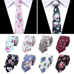 Bow Ties 6 Cm Paisley Flower Cotton Tie Fashion Floral Elegant Shirt Accessories Cute Slim Necktie Party