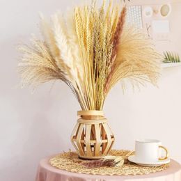 Decorative Flowers 70Pcs Natural Dried Fluffy Pampas Grass Bouquet Set Boho Home Decor Pompous Large Reed Tail Wheat Stalk