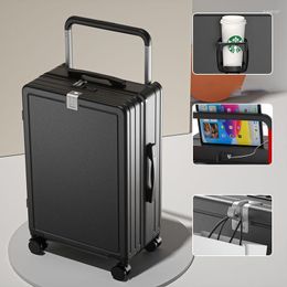 Suitcases Arrival Unisex Student Multifunctional Wide Pull Rod Luggage With Large Capacity Universal Wheel 20 Inch Boarding Suitcase