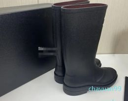Hochwertige hohe Stiefel Designer-Knie-Regenstiefel, modische Damen-Winter-Sexy-warme Schuhe
