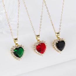 Pendant Necklaces 2023 Simple Titanic Heart Of Ocean Necklace Blue Crystal Love Forever For Women Wedding Party Jewelry