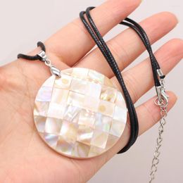 Pendant Necklaces Natural Mother Of Pearl Shell Necklace Round Charms For Elegant Women Love Romantic Gift Chain 55 5 CM