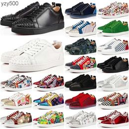 loubutinly christians red bottomed Hot sale Designer Shoes Mens Shoes Sneakers Loafers Black Spike Patent Leather Slip on Dress Wedding Flats Tripler 4GHV