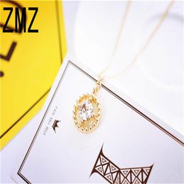 Pendant Necklaces ZMZ 10pcs/lot Lovely Elegant Fashionable Round Shinny Bijou Stone Jewel Necklace Gift For Mom/friends Party Jewellery