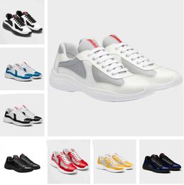 top quality Casual Shoes 2023 Design Top Americas Cup Sneakers Men Patent Leather Nylon Mesh Brand Mens Skateboard Walking Runner Outdoor Sports EU38-46