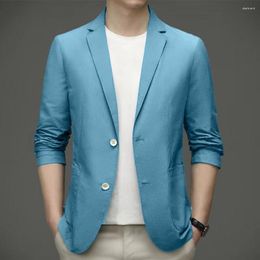 Men's Jackets Men Lightweight Suit Coat Business Jacket Stylish Lapel Formal Summer For With Double Buttons Long