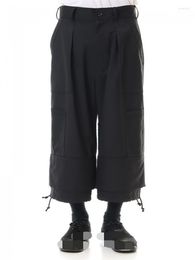 Men's Pants Hairstylist's 2023 Fashion Trend Double Layer Patchwork Wide-leg Culottes Plus-size Clothing
