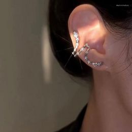 Backs Earrings 1Pcs Punk Clear Zircon Snake Shape Clip Earring For Women Girls Sweet Fashion Ear Cuff Jewellery Brincos Eh2116