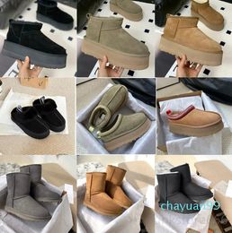 Designer Classic Ultra Mini Boots Snow Boot Women Men Fur Slipper Slide Tasman Tazz Chestnut Sand Mustard Seed Beige Driftwood Australian Winter Ankle shoe