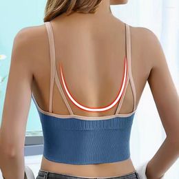 Camisoles & Tanks Bra Top Push Beauty Women's Lingerie Up Sports Crop Tank Sexy Zipper Back Tube Tops Seamless Front V-neck