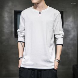 Men's T Shirts Cotton Fashion T-shirt Full Sleeve Mens Summer Tshirts Male Oversized Tee Casual Shirt For Man